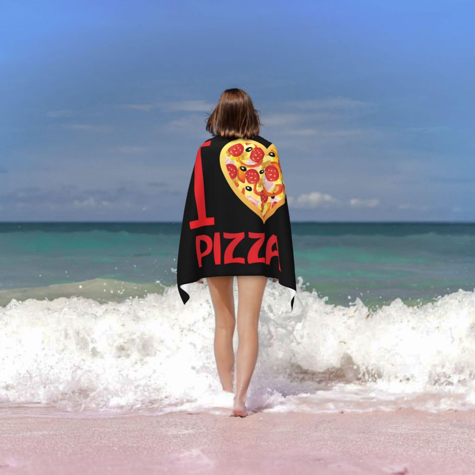 Amazon｜バスタオル ピザ I Love Pizza アニメ タオル フェイスタオル